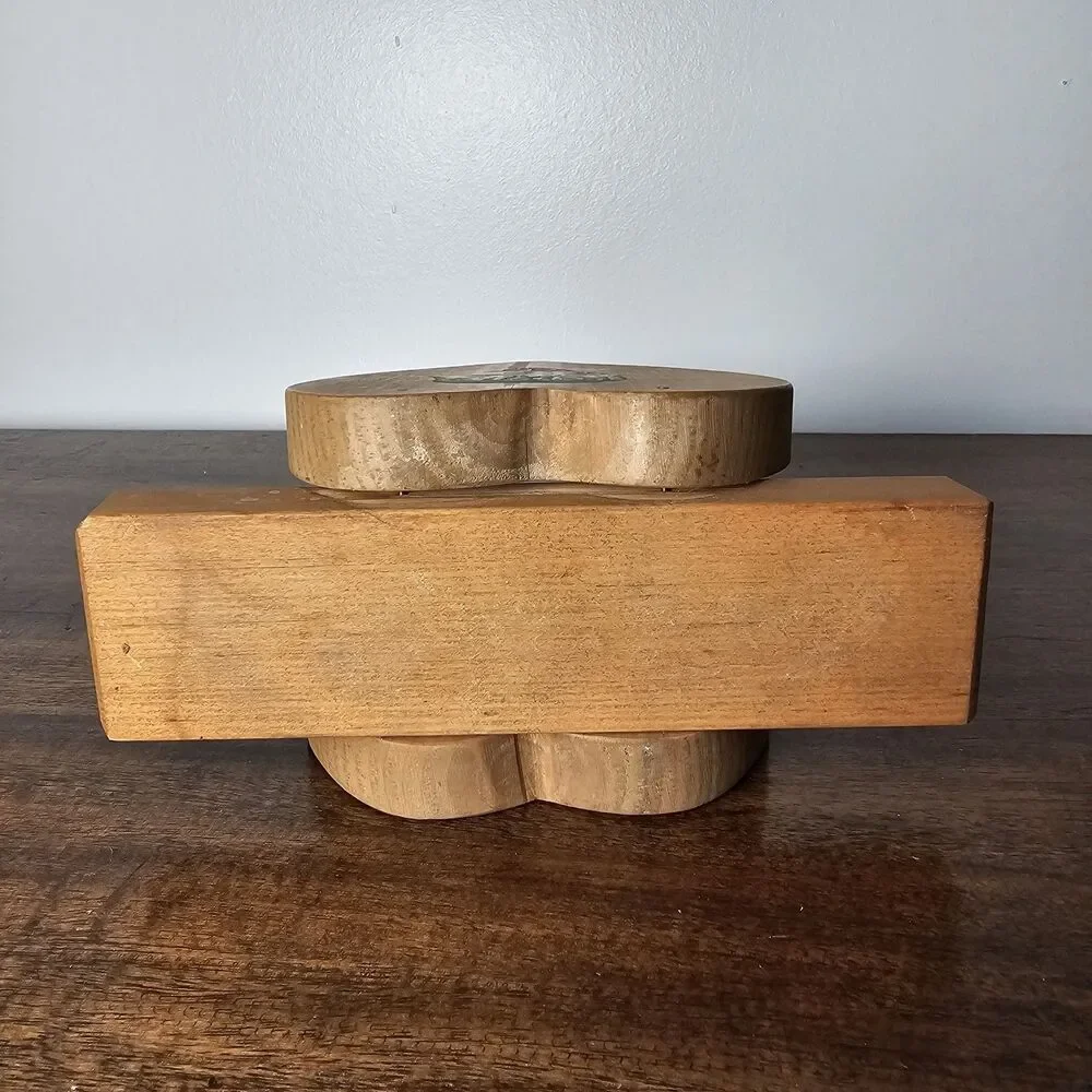 Handmade Hand-Painted Wooden Mushroom Napkin Holder Cottagecore Rustic Folk Art